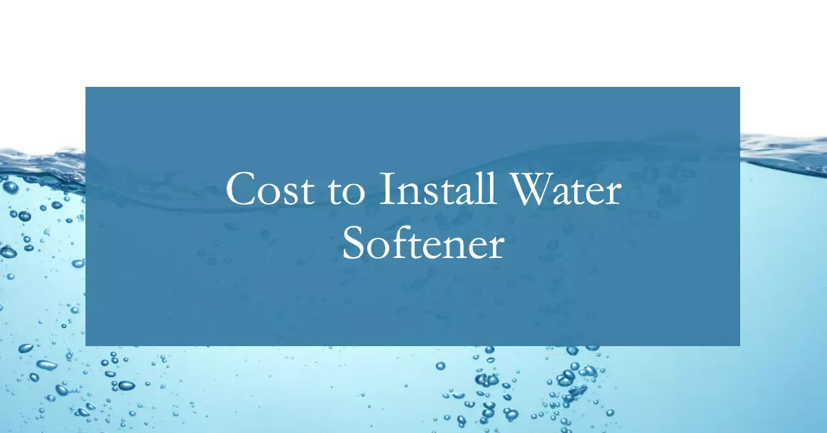 cost to install water softener